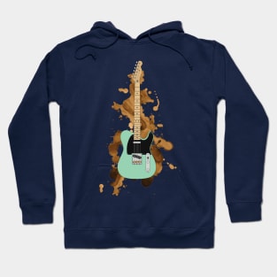 T-Style Electric Guitar Maple Surf Green Color Hoodie